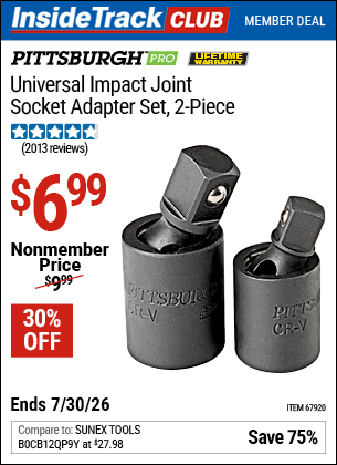 www.hfqpdb.com - PITTSBURGH PRO UNIVERSAL IMPACT JOINT SET, 2-PIECE Lot No. 67920