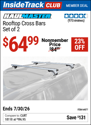 www.hfqpdb.com - HAUL-MASTER ROOFTOP CROSS BARS, SET OF 2 Lot No. 64877