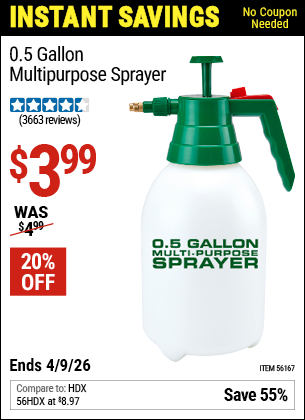 www.hfqpdb.com - 0.5 GALLON MULTIPURPOSE SPRAYER Lot No. 56167