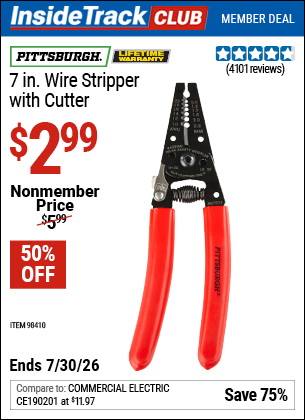 www.hfqpdb.com - PITTSBURGH 7 IN. WIRE STRIPPER WITH CUTTER Lot No. 98410
