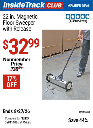 www.hfqpdb.com - 22 IN. MAGNETIC FLOOR SWEEPER WITH RELEASE Lot No. 98399