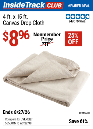 www.hfqpdb.com - 4 X 15 CANVAS DROP CLOTH Lot No. 56598