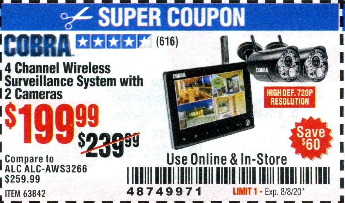 Harbor Freight Cobra Surveillance System 63842 Cobra Wholesalers