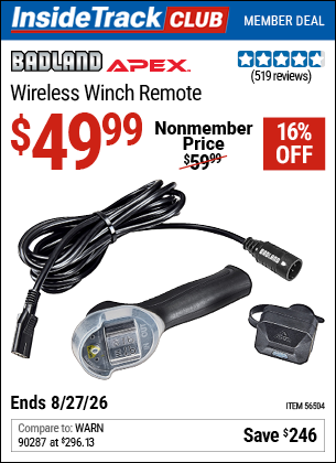 www.hfqpdb.com - BADLAND APEX WIRELESS WINCH REMOTE Lot No. 56504