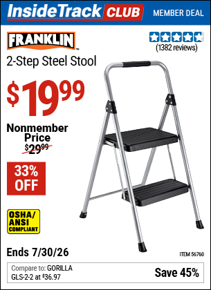 www.hfqpdb.com - FRANKLIN 2-STEP STEEL STOOL Lot No. 56760