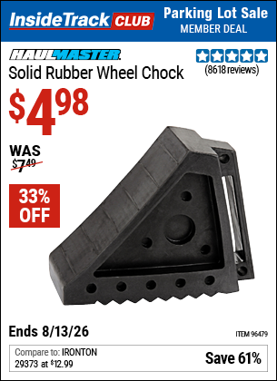 www.hfqpdb.com - HAUL-MASTER SOLID RUBBER WHEEL CHOCK Lot No. 69326/69853/56891/96479