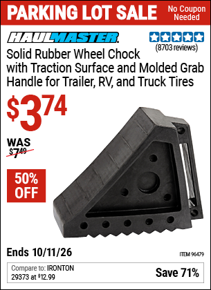 www.hfqpdb.com - HAUL-MASTER SOLID RUBBER WHEEL CHOCK Lot No. 69326/69853/56891/96479