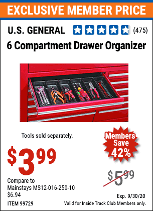6 Compartment Drawer Organizer