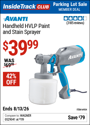 www.hfqpdb.com - AVANTI HANDHELD HVLP PAINT AND STAIN SPRAYER Lot No. 64934