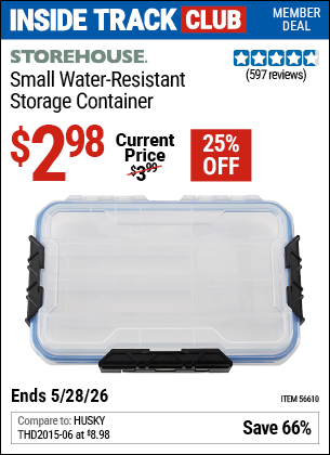 www.hfqpdb.com - STOREHOUSE SMALL WATER-RESISTANT STORAGE CONTAINER Lot No. 56610