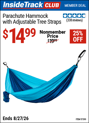 www.hfqpdb.com - PARACHUTE HAMMOCK WITH ADJUSTABLE TREE STRAPS Lot No. 57399