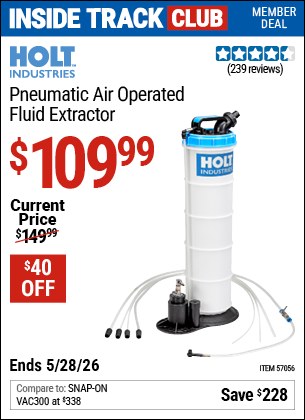 www.hfqpdb.com - HOLT INDUSTRIES PNEUMATIC AIR OPERATED FLUID EXTRACTOR Lot No. 57056