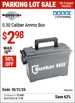 www.hfqpdb.com - BUNKER HILL SECURITY 0.30 CALIBER AMMO BOX Lot No. 63135