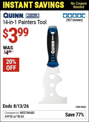 www.hfqpdb.com - QUINN 14-IN-1 PAINTERS TOOL Lot No. 58046