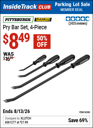 www.hfqpdb.com - PITTSBURGH PRY BAR SET, 4-PIECE Lot No. 58388