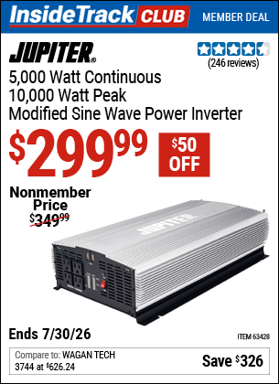 www.hfqpdb.com - JUPITER 5,000 WATT CONTINUOUS/10,000 WATT PEAK MODIFIED SINE WAVE POWER INVERTER Lot No. 63431