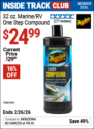 www.hfqpdb.com - MEGUIAR'S 32 OZ. MARINE/RV ONE STEP COMPOUND Lot No. 59339