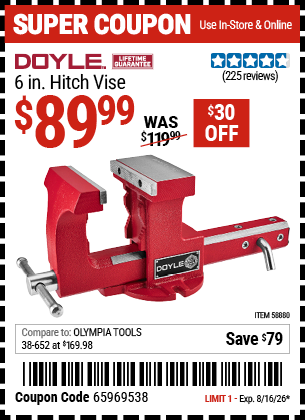 www.hfqpdb.com - DOYLE 6 IN. HITCH VISE Lot No. 58880
