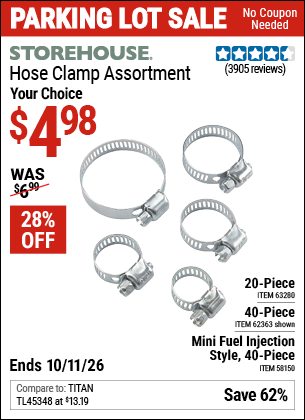 www.hfqpdb.com - STOREHOUSE HOSE CLAMP ASSORTMENT Lot No. 58150/62363/63280