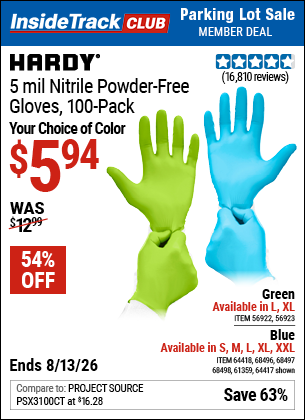 www.hfqpdb.com - HARDY 5 MIL NITRILE POWDER-FREE GLOVES, 100-PACK Lot No. 56922/56922/64417/64418/68496/61363/68497/61360/68498/61359