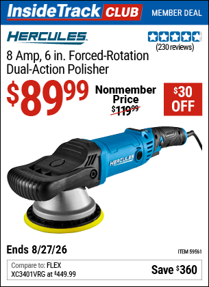 www.hfqpdb.com - HERCULES 8 AMP, 6 IN. FORCED-ROTATION DUAL-ACTION POLISHER Lot No. 59561