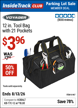 www.hfqpdb.com - VOYAGER 12 IN. TOOL BAG WITH 21 POCKETS Lot No. 61467