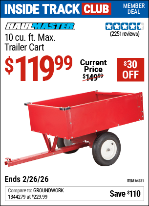 www.hfqpdb.com - HAUL-MASTER 10 CU. FT. MAX. TRAILER CART Lot No. 64831