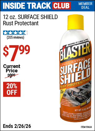 www.hfqpdb.com - B'LASTER 12 OZ. SURFACE SHIELD RUST PROTECTANT Lot No. 59634