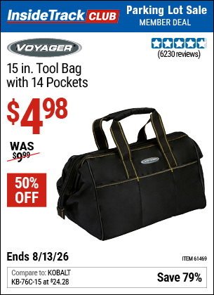 www.hfqpdb.com - VOYAGER 15 IN. TOOL BAG WITH 14 POCKETS Lot No. 61469