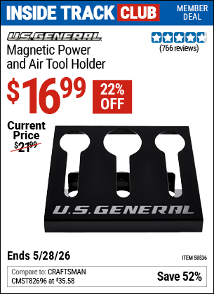 www.hfqpdb.com - U.S. GENERAL MAGNETIC POWER AND AIR TOOL HOLDER Lot No. 58536