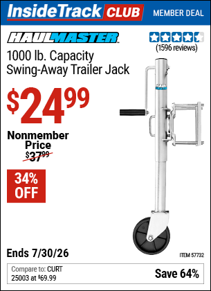 www.hfqpdb.com - HAUL-MASTER 1000 LB. CAPACITY SWING-AWAY TRAILER JACK Lot No. 57732