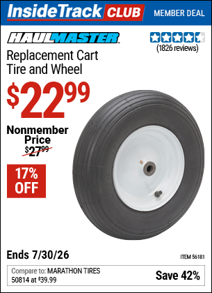 www.hfqpdb.com - HAUL-MASTER REPLACEMENT CART TIRE AND WHEEL Lot No. 56181