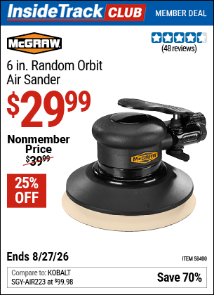 www.hfqpdb.com - MCGRAW 6 IN. RANDOM ORBIT AIR SANDER Lot No. 58400