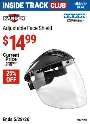 www.hfqpdb.com - RANGER ADJUSTABLE FACE SHIELD Lot No. 70720
