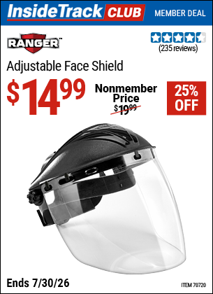www.hfqpdb.com - RANGER ADJUSTABLE FACE SHIELD Lot No. 70720