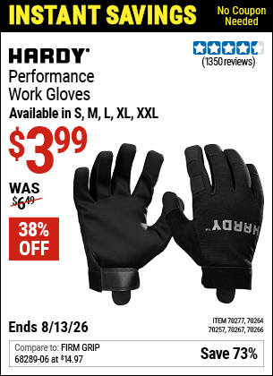 www.hfqpdb.com - HARDY PERFORMANCE WORK GLOVES Lot No. 70257/70264/70266/70267/70277
