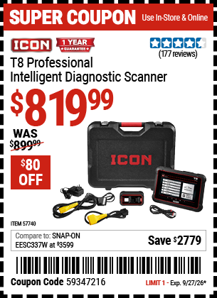 www.hfqpdb.com - ICON T8 PROFESSIONAL INTELLIGENT DIAGNOSTIC SCANNER Lot No. 57740