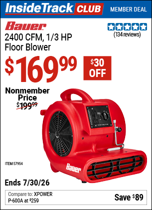www.hfqpdb.com - BAUER 2400 CFM, 1/3 HP FLOOR BLOWER Lot No. 57954