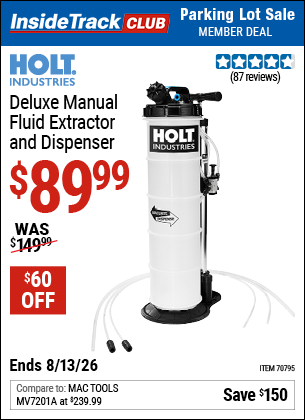 www.hfqpdb.com - HOLT INDUSTRIES DELUXE MANUAL FLUID EXTRACTOR AND DISPENSER Lot No. 70795
