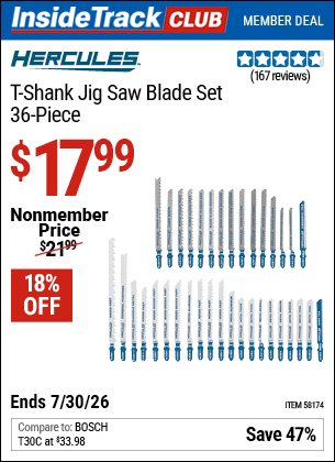 www.hfqpdb.com - HERCULES T-SHANK JIG SAW BLADE SET, 36-PIECE Lot No. 58174