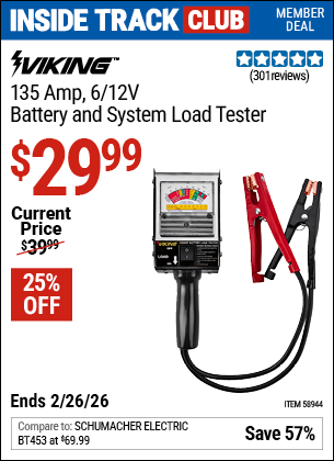 www.hfqpdb.com - VIKING 135 AMP, 6/12V BATTERY AND SYSTEM LOAD TESTER Lot No. 58944