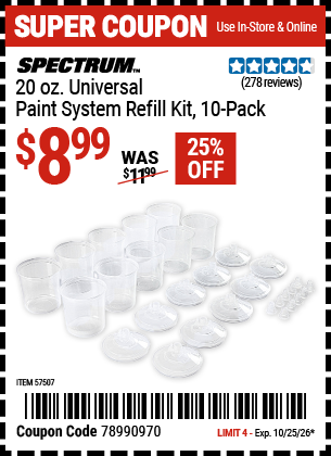www.hfqpdb.com - SPECTRUM 20 OZ. UNIVERSAL PAINT SYSTEM REFILL KIT Lot No. 57507