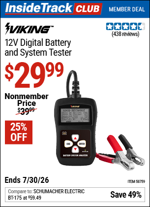www.hfqpdb.com - VIKING 12V DIGITAL BATTERY AND SYSTEM TESTER Lot No. 58759