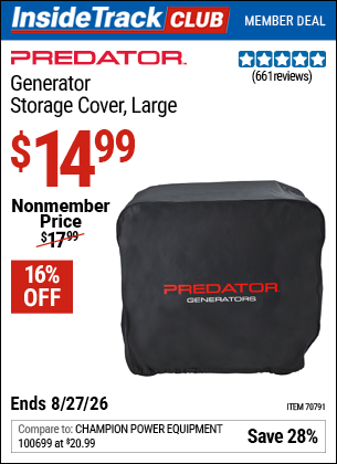 www.hfqpdb.com - PREDATOR GENERATOR STORAGE COVER, LARGE Lot No. 70791