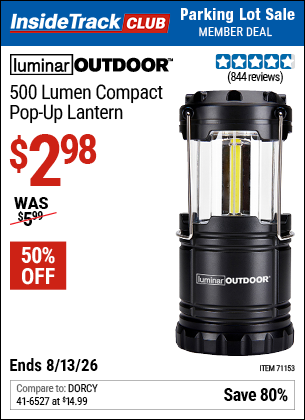 www.hfqpdb.com - LUMINAR OUTDOOR 500 LUMEN COMPACT POP-UP LANTERN Lot No. 71153
