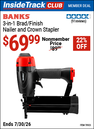 www.hfqpdb.com - BANKS 3-IN-1 BRAD/FINISH NAILER AND CROWN STAPLER Lot No. 70923