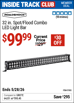 www.hfqpdb.com - ROADSHOCK 32 IN. SPOT/FLOOD COMBO LED LIGHT BAR Lot No. 57052