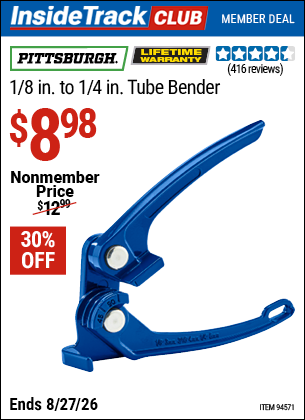 www.hfqpdb.com - PITTSBURGH 1/8 IN. TO 1/4 IN. TUBE BENDER Lot No. 94571