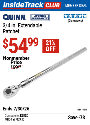 www.hfqpdb.com - QUINN 3/4 IN. EXTENDABLE RATCHET Lot No. 70293
