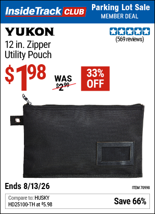www.hfqpdb.com - YUKON 12 IN. ZIPPER UTILITY POUCH Lot No. 70998